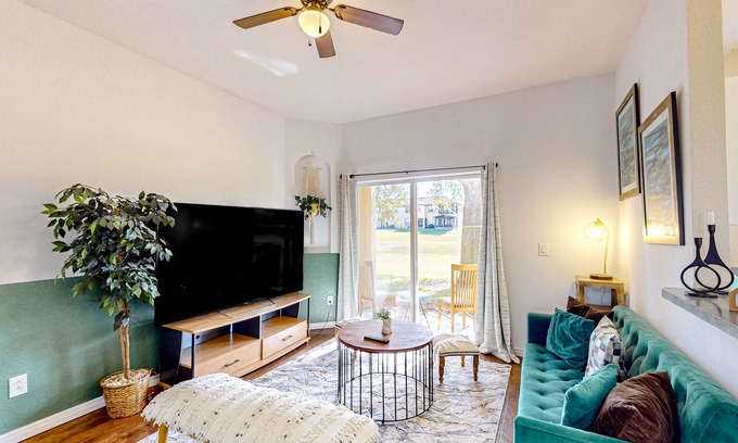 Regal Palms House | Dog-friendly townhouse with heated pool, lazy river, hot tub, game room, BBQ