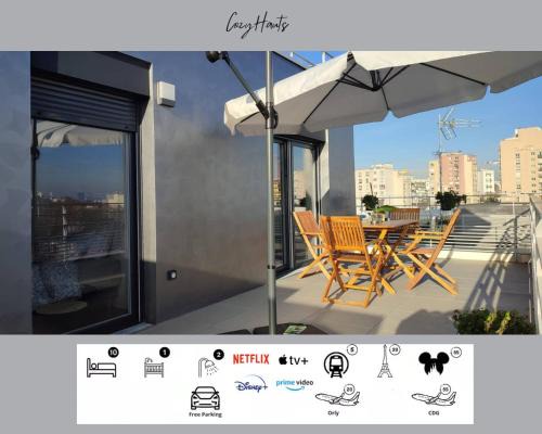 Bagneux Apartment | Parc EXPO prte d'orléans ORLY CDG Terrasse parking
