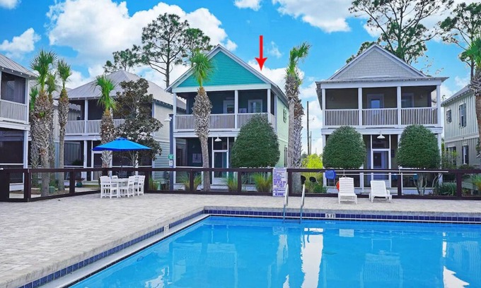 Port St. Joe Cottage | Pool Front Retreat- Gated community with 3 pools. 1 mile from Windmark Beach!