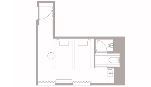 Deluxe Corner Twin - Non Smoking[MAX 4 Guests:up to 2 adults and 2 children(5 years old or younger)]